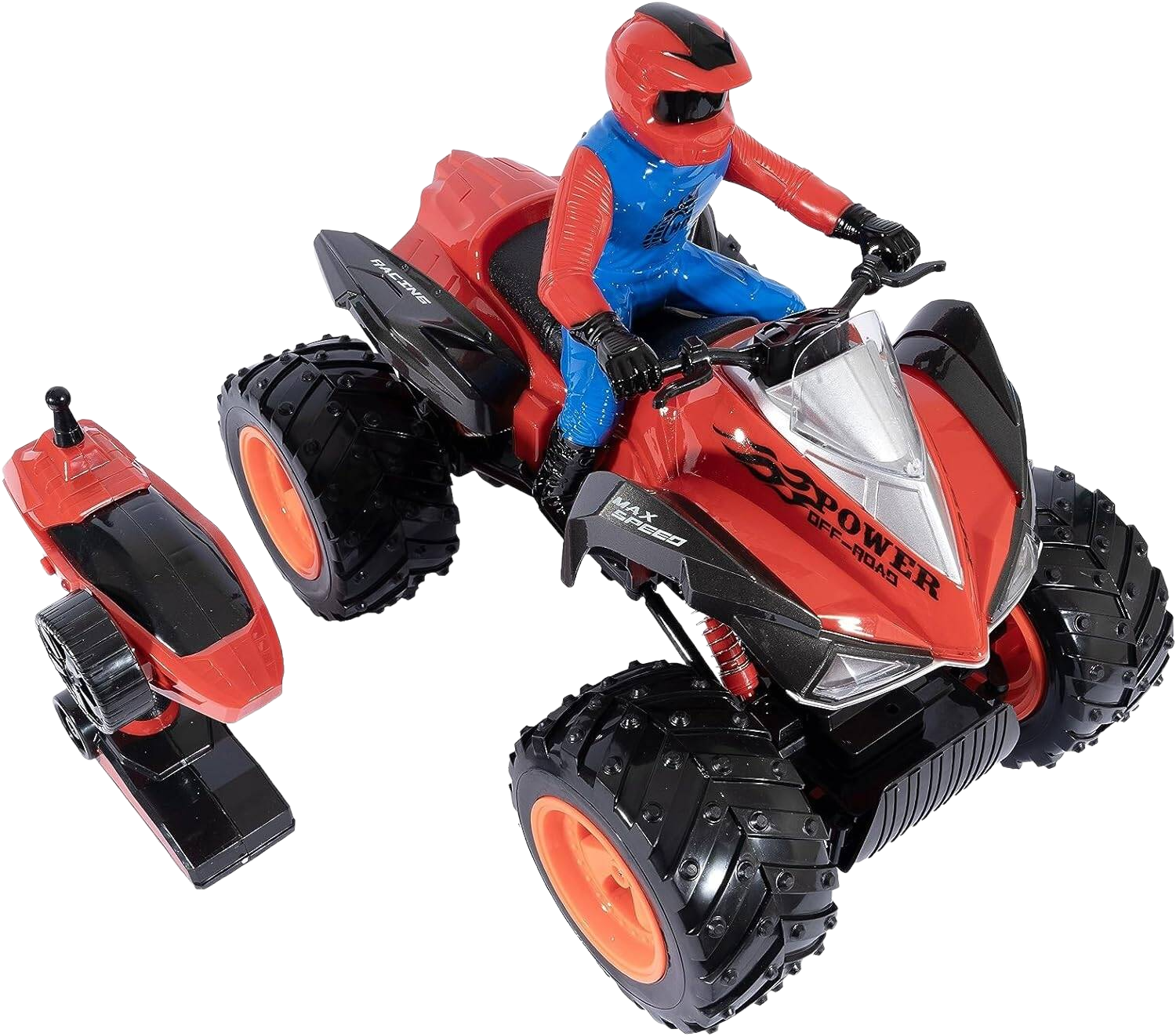 Merriboy Off-Road Red/Blue Crawler Full-Function RC Remote Control ATV Car, 110 Scale for 6+ years Kids and Adults