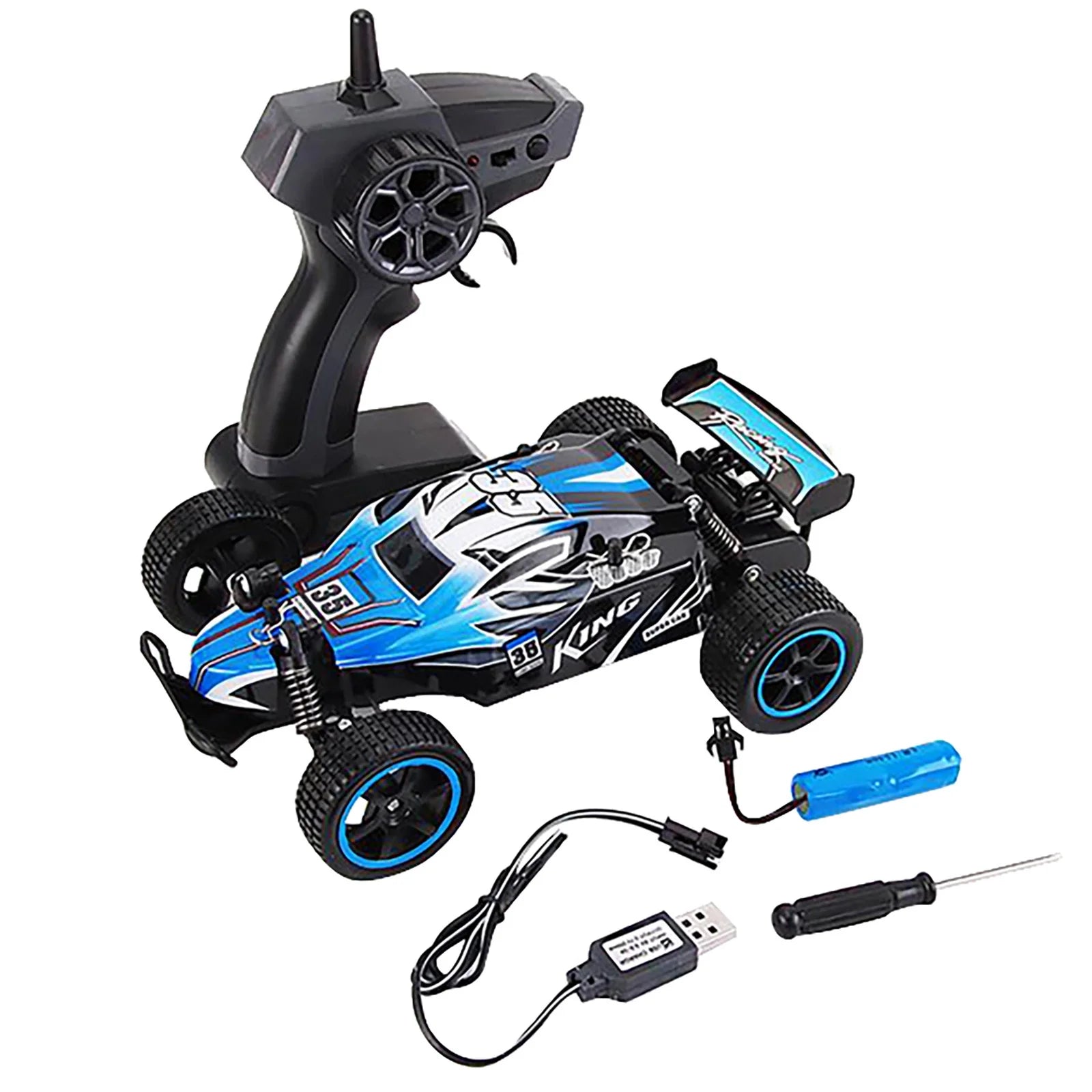 High Speed RC Racing Car with 2 Rechargeable Batteries, 1/20 2WD All Terrain Hobby RC Cars Toys Fast Vehicle