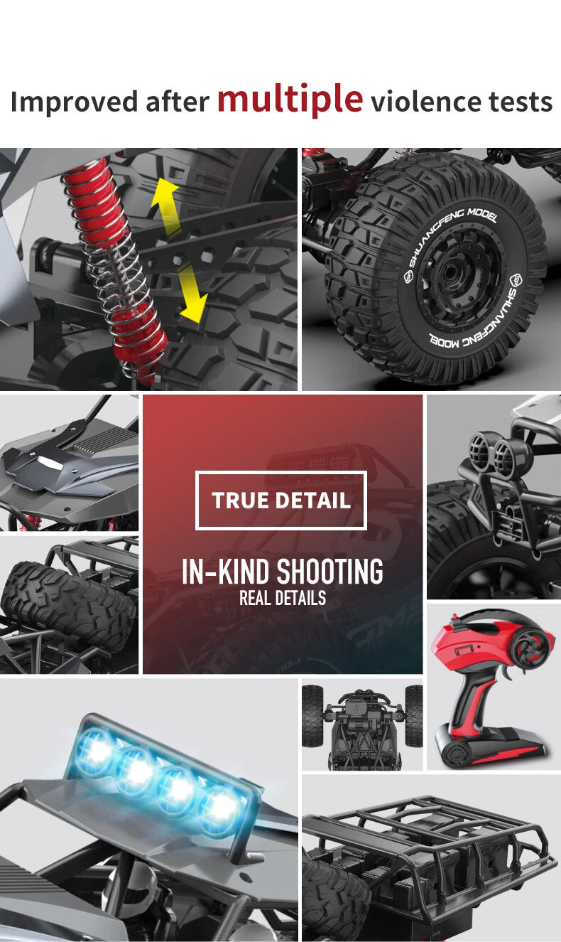 RC Car 6WD Alloy Rc Climbing Car High Speed Vehicle 6WD Remote Control Racing Car